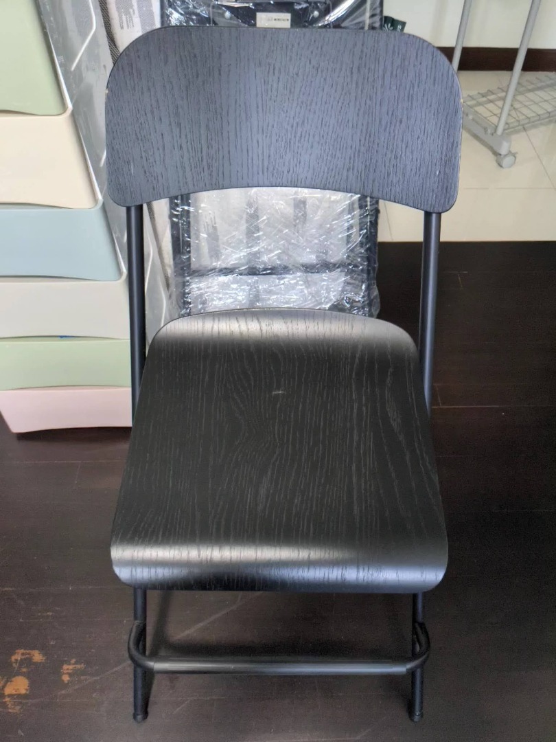 IKEA FRANKLIN Bar stool (2 stools) with backrest footrest, foldable