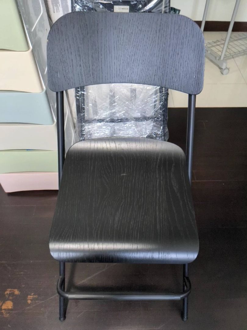 IKEA FRANKLIN Bar stool (2 stools) with backrest footrest, foldable