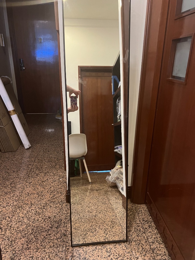 Ikea [KARMSUND] Black Standing Mirror, Furniture & Home Living, Home