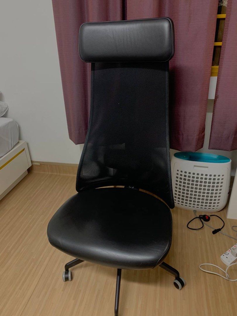 Ikea Markus Chair in Black (Leather Seat), Furniture & Home Living