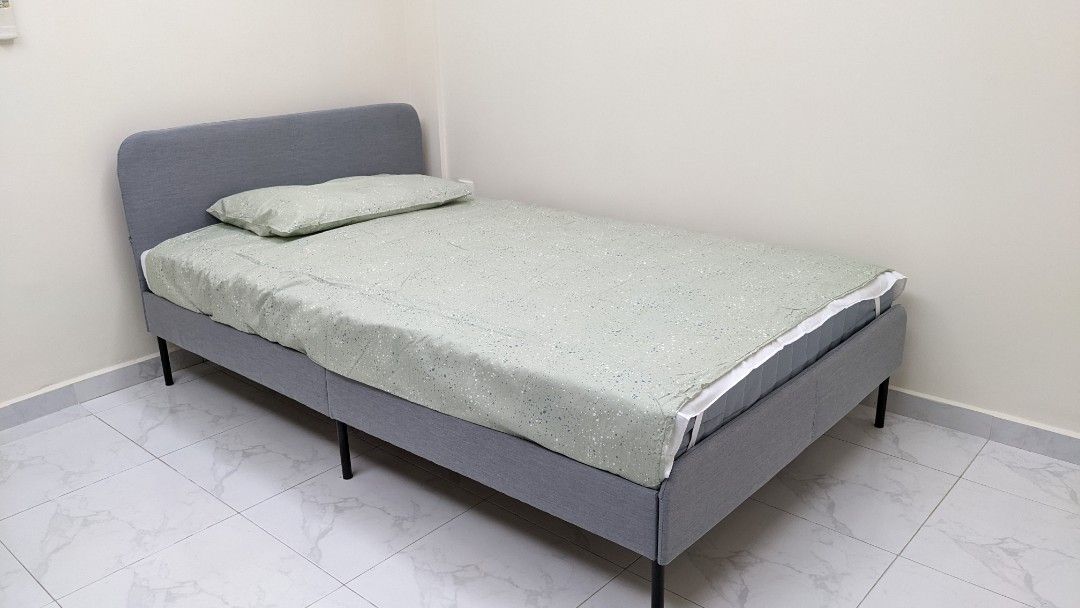 Ikea queen size bed and mattress, Furniture & Home Living, Furniture, Bed Frames & Mattresses on