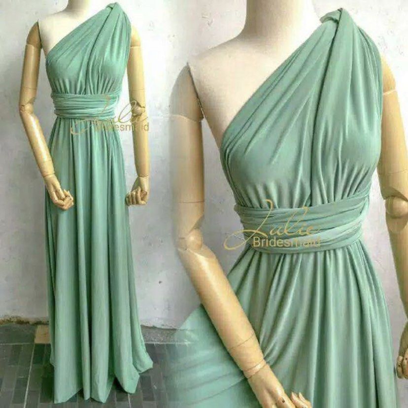 Infinity dress bridesmaid hijau mint sage green dress prom dress bali