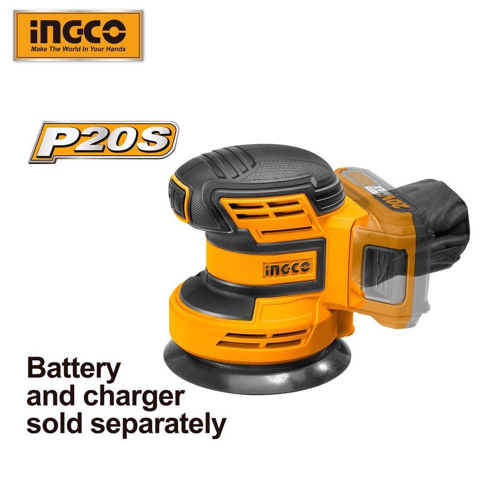 INGCO Orbit Sander + Battery + Fast Intelligent Charger, Furniture