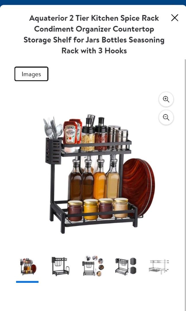 Kitchen condiment organizer rack, Furniture & Home Living, Bathroom