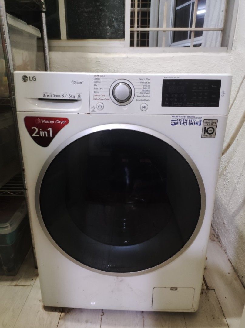 Lg washer dryer lg 8/5 kg faulty, TV & Home Appliances, Washing