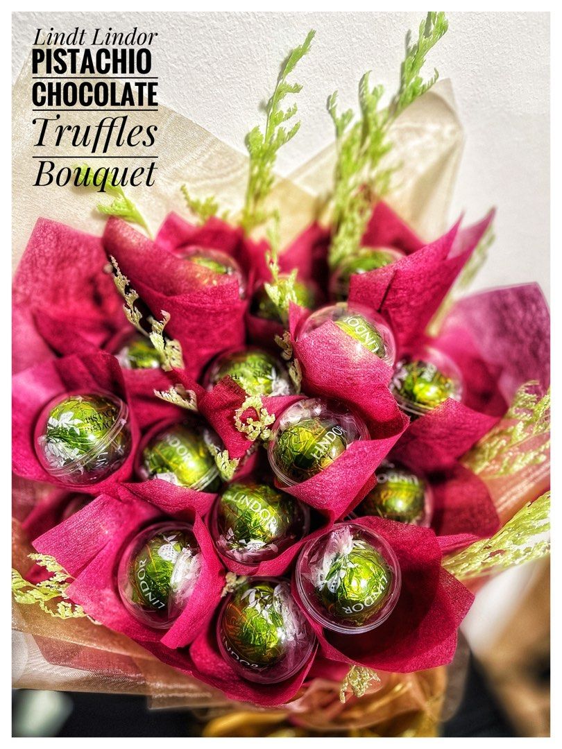 Lindor Pistachio Chocolate Truffles Bouquet, Lifestyle Services, Event & Party Services on Carousell
