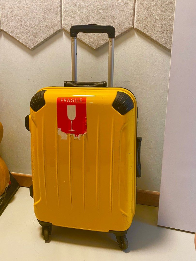 Lojel yellow luggage Read description handle can t fully retract Hobbies Toys Travel Luggage on Carousell