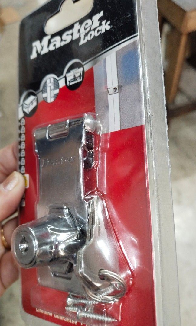 Master hasplock chrome plated with integrated lock and key #726D 3 ...