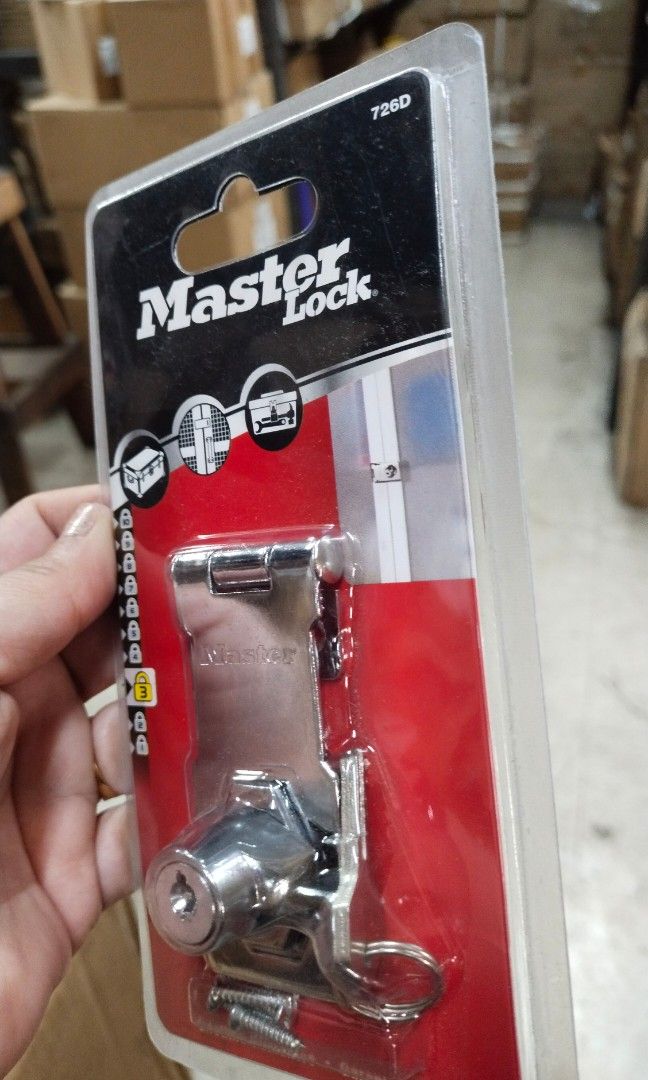Master Hash Lock Master hasplock chrome plated with integrated lock and key #726D 3 ...