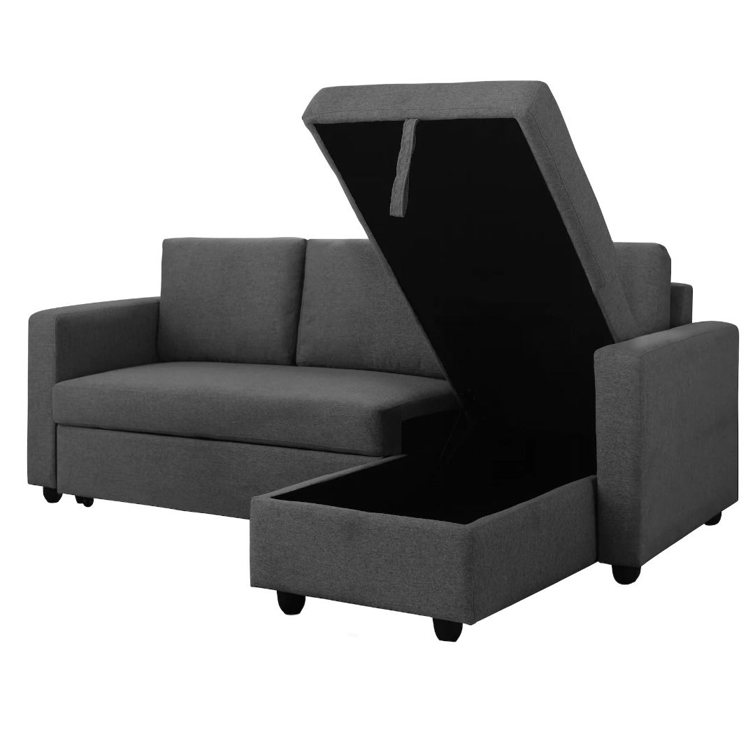 Hipvan Mia LShaped Storage Sofa Bed Graphite (under warranty