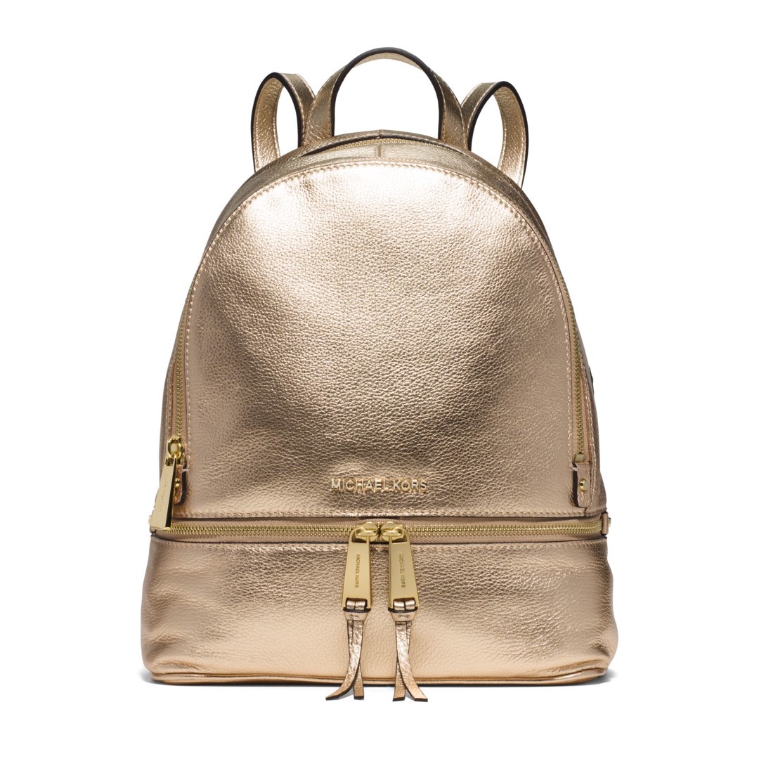Michael kors gold backpack sale