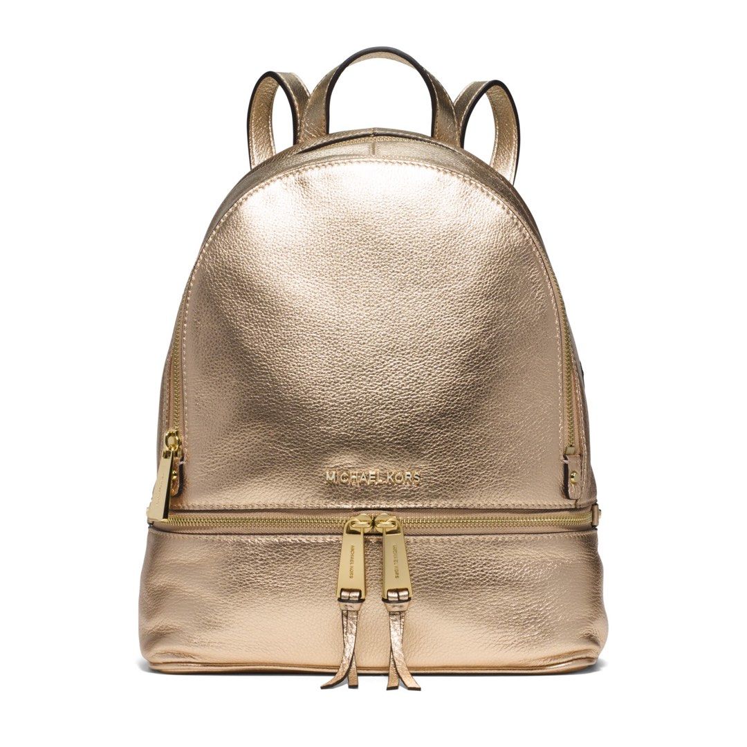 Michael kors gold backpack deals