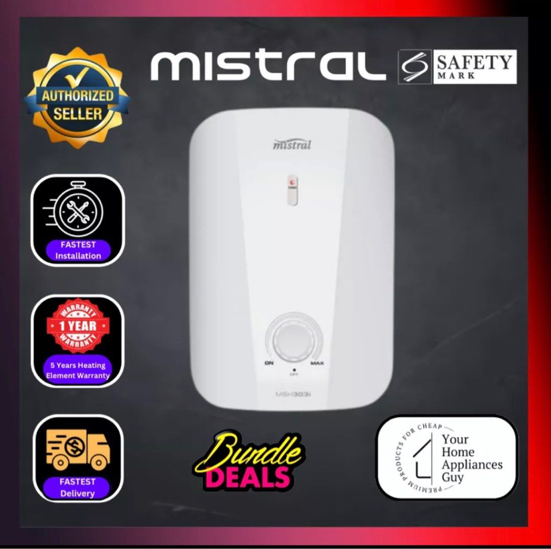 Mistral Instant Shower Heater [MSH303i], TV u0026 Home Appliances, Water Heater  u0026 Instant Showers on Carousell