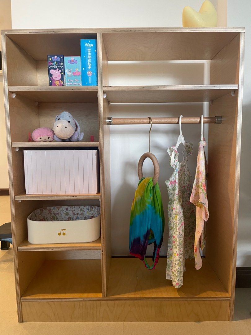 Montessori furniture wardrobe, birchwood, toddler, scandi look, Babies