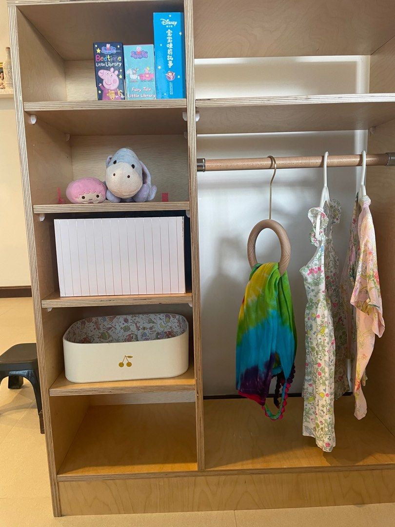 Montessori furniture wardrobe, birchwood, toddler, scandi look, Babies