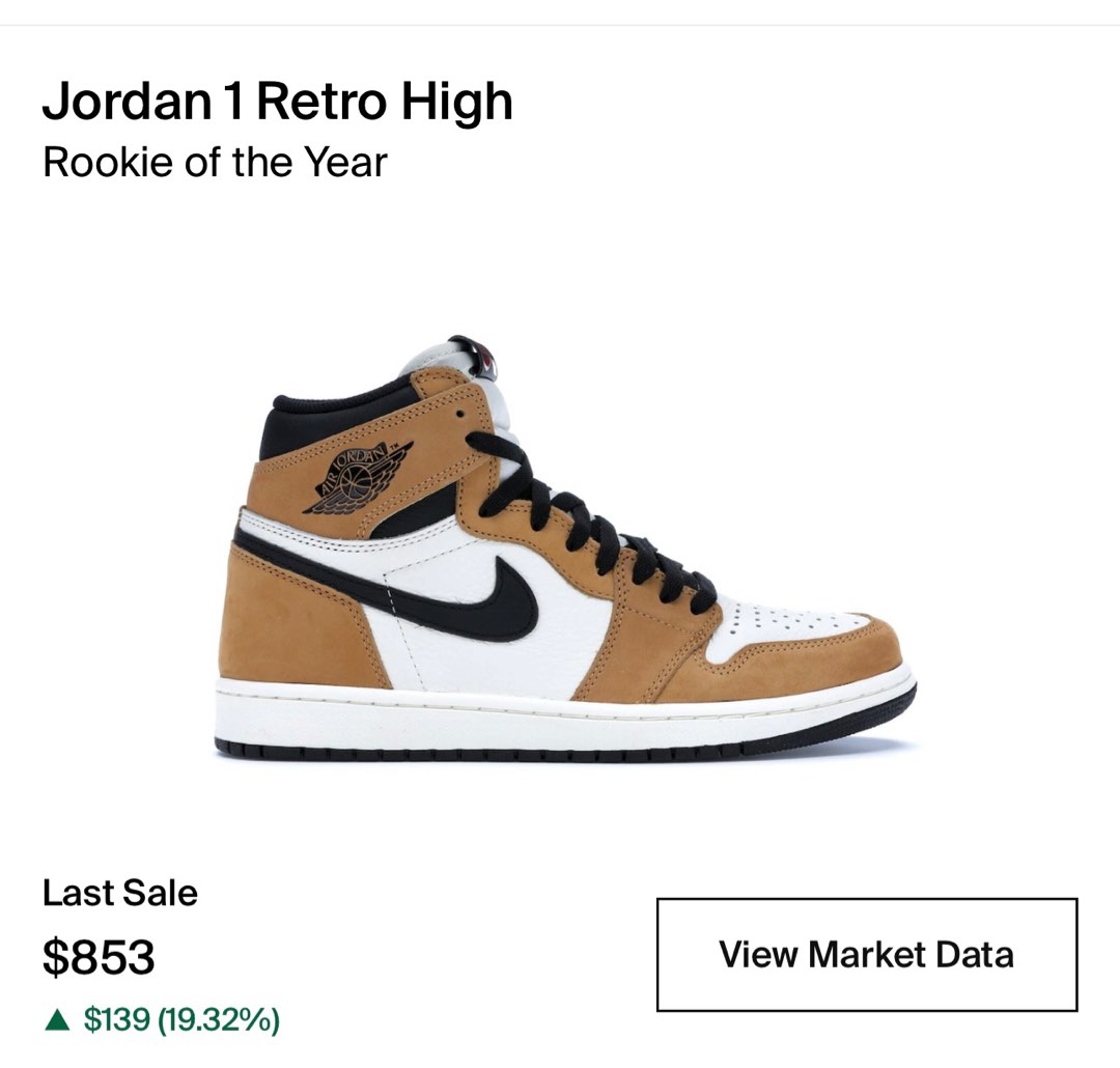 Jordan 1 rookie of the hot sale year resale