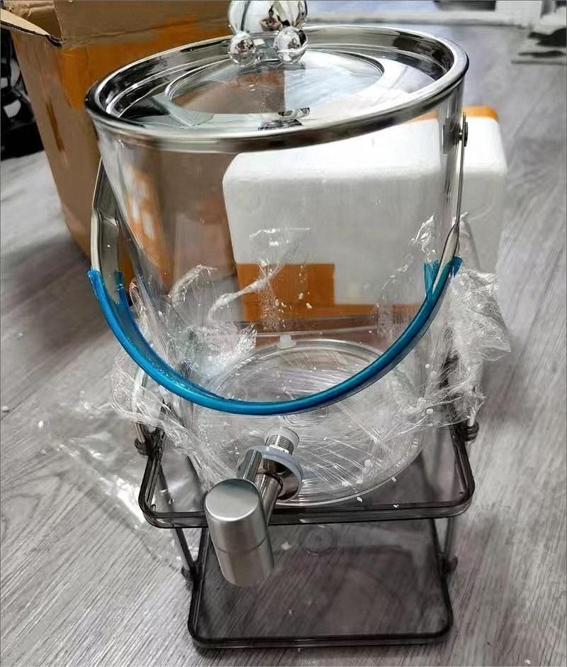 New glass water cooler with tap set beverage bucket, Furniture & Home Living, Bathroom & Kitchen