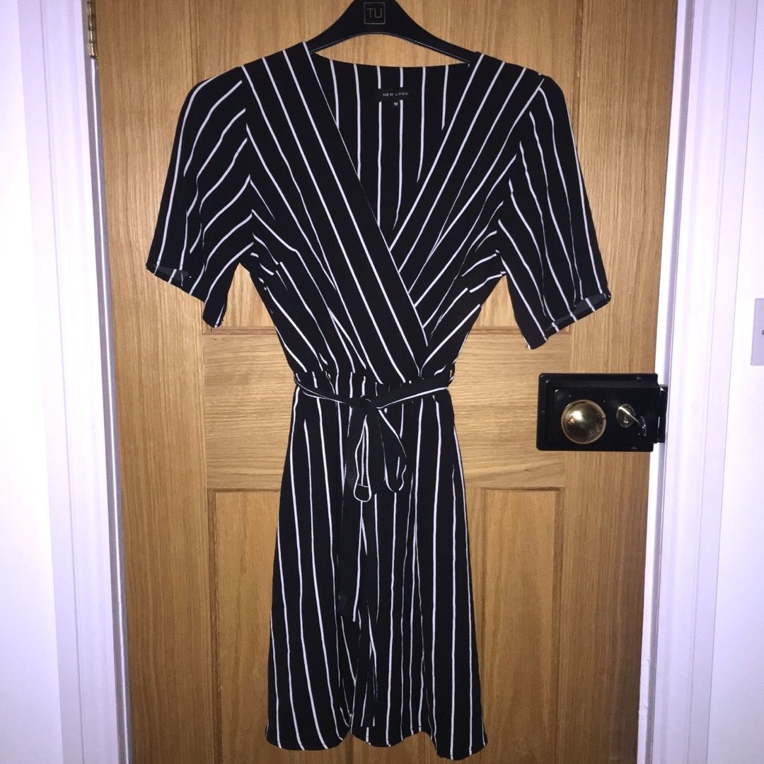 New look black white dress online