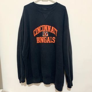 NFL Cincinnati Bengals Sweater XL Merch Sweatshirt black orange hitam oversized vintage original national football league american usa amerika us
