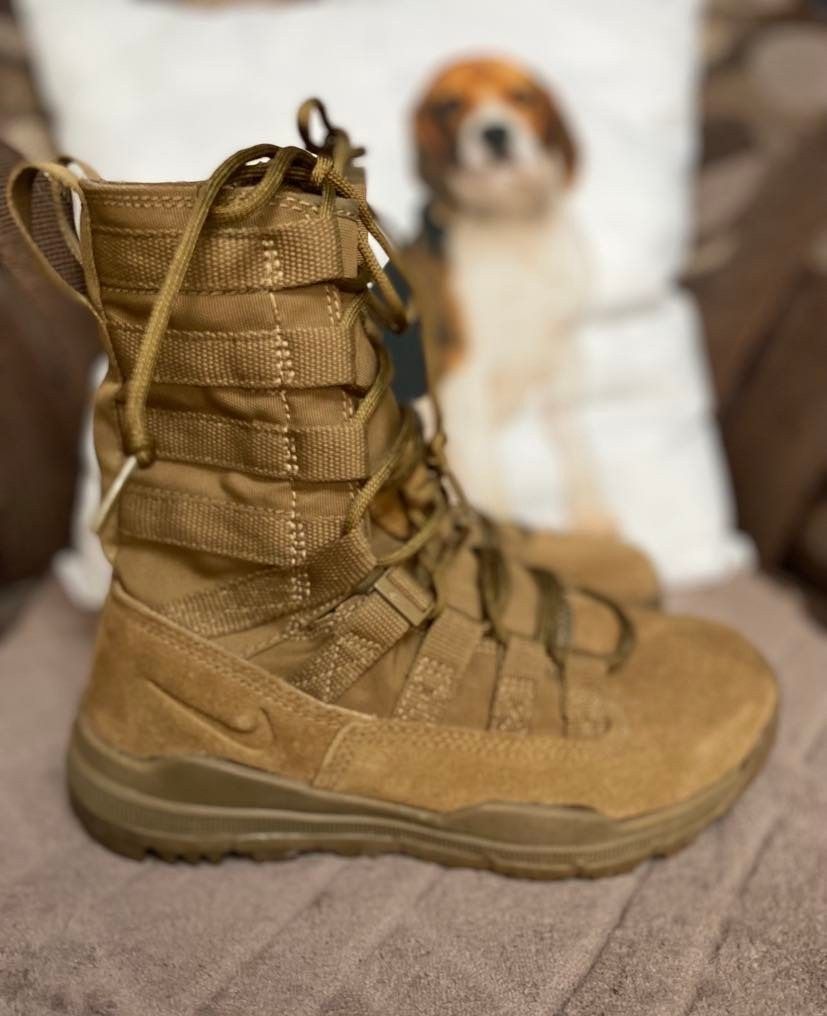 tan nike combat boots