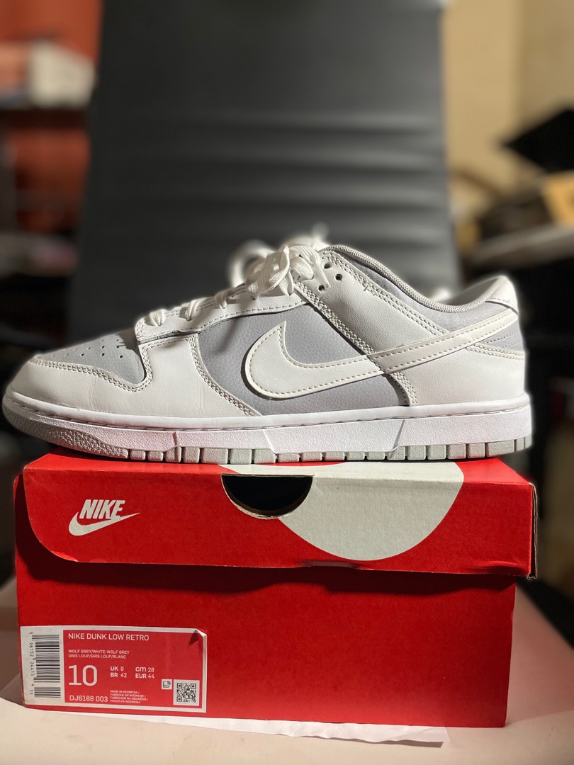 Nike Dunk Low White Grey, Men's Fashion, Footwear, Sneakers on Carousell
