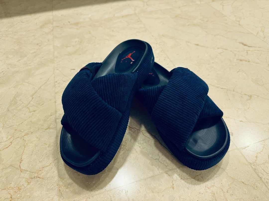 Navy blue jordan slides clearance