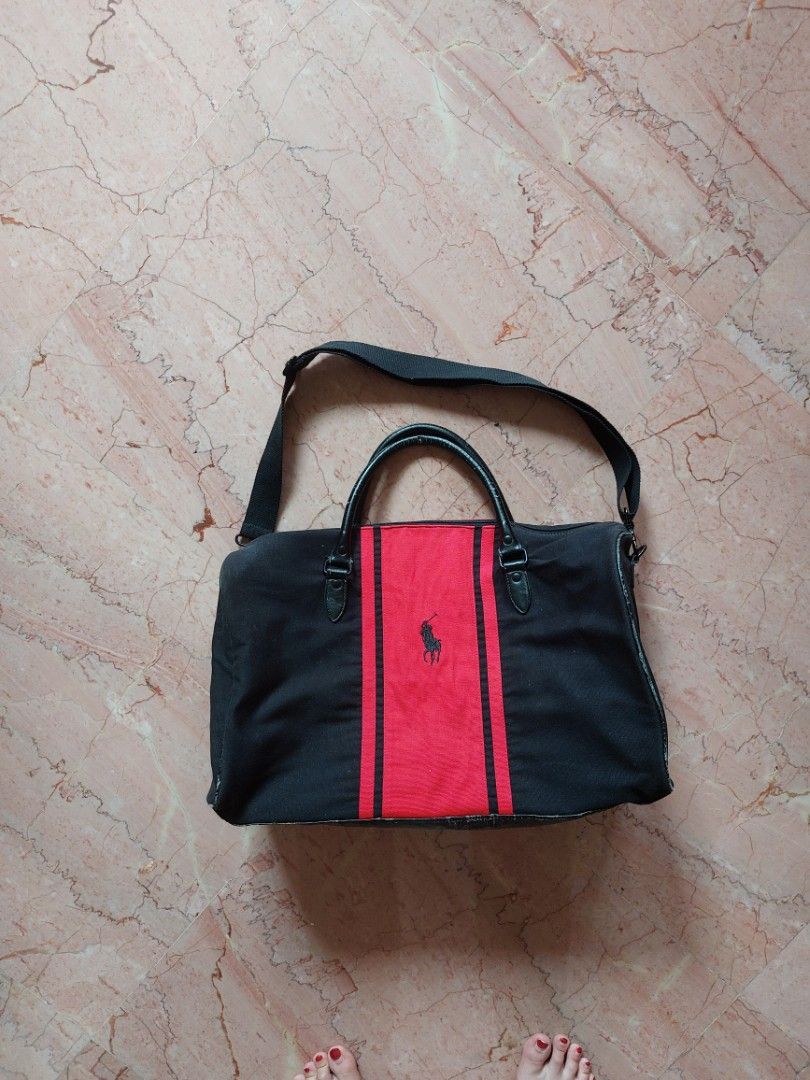 Red and black ralph lauren duffle bag hotsell