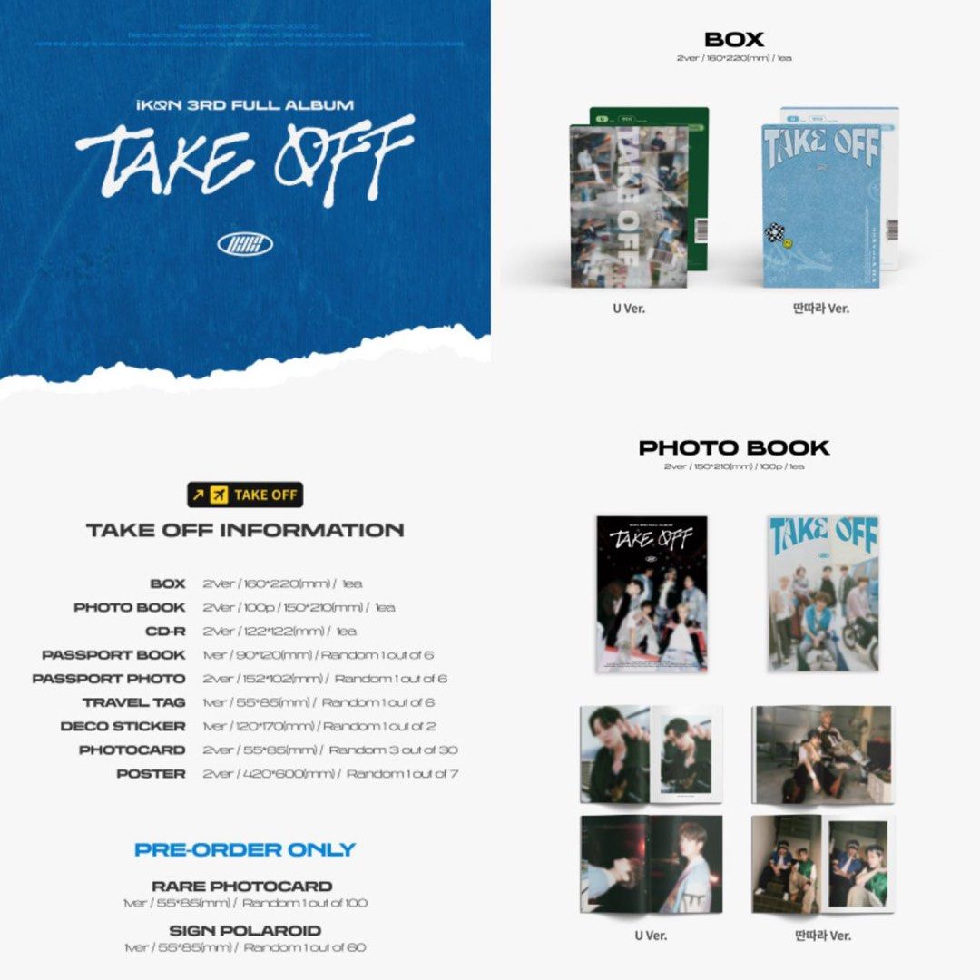 PREORDER] iKON - 3RD FULL ALBUM [TAKE OFF], Hobbies & Toys