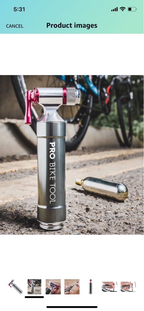 Pro Bike Tools CO2 inflator and some CO2 cartridge, Sports Equipment
