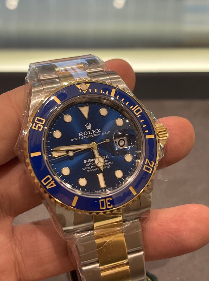 Rolex Full stickers Submariner 126613lb Blue Dial, Luxury, Watches on ...