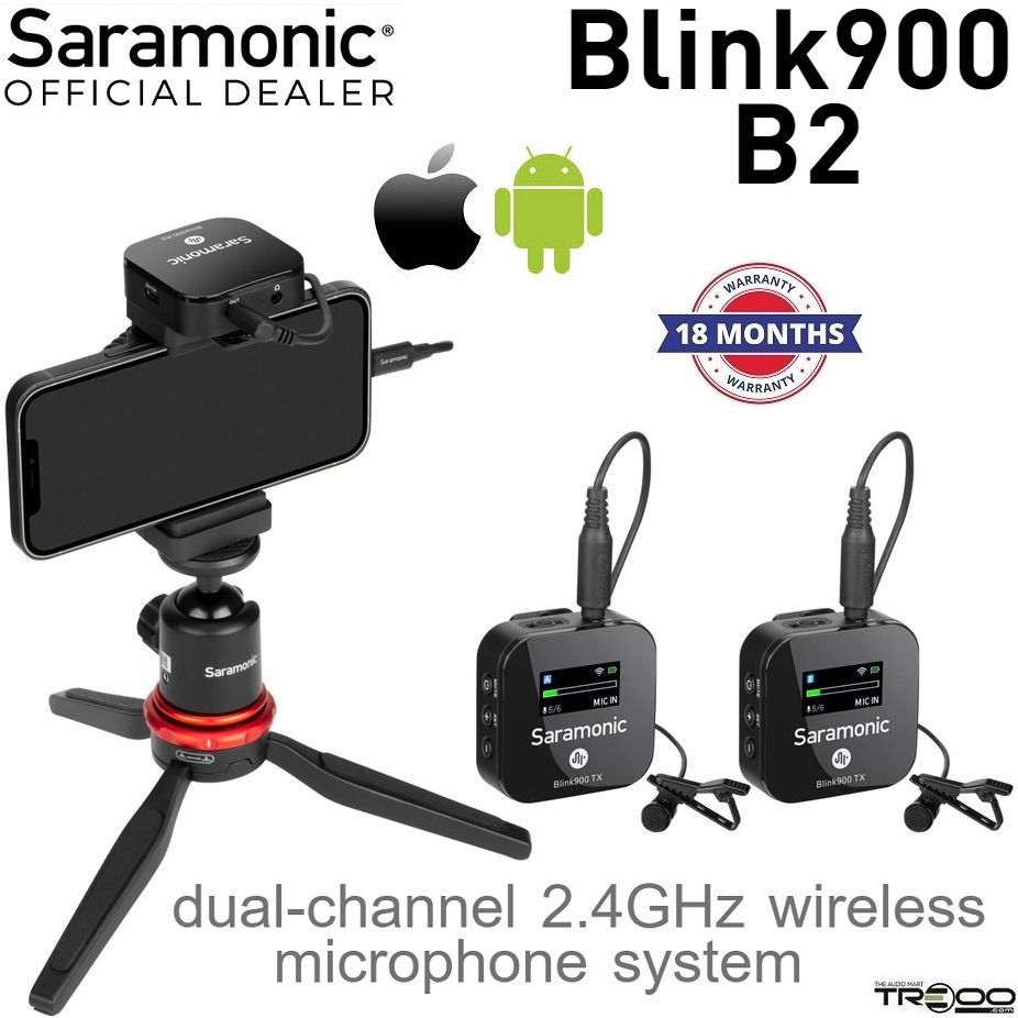 Saramonic Blink900 B2 Dual Channel Wireless Microphone System with