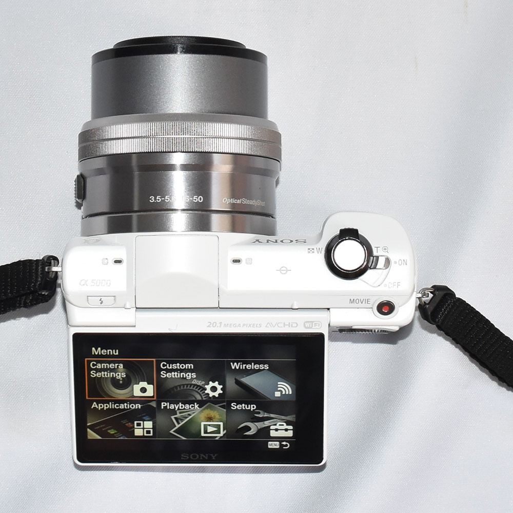 Sony mirrorless A5000 with 1650mm AF OSS lens (with Sony camera bag