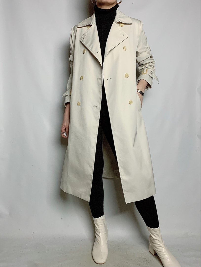 AVAILABLE- Spring trench coat, Travel coat, Outerwear, Light beige long ...