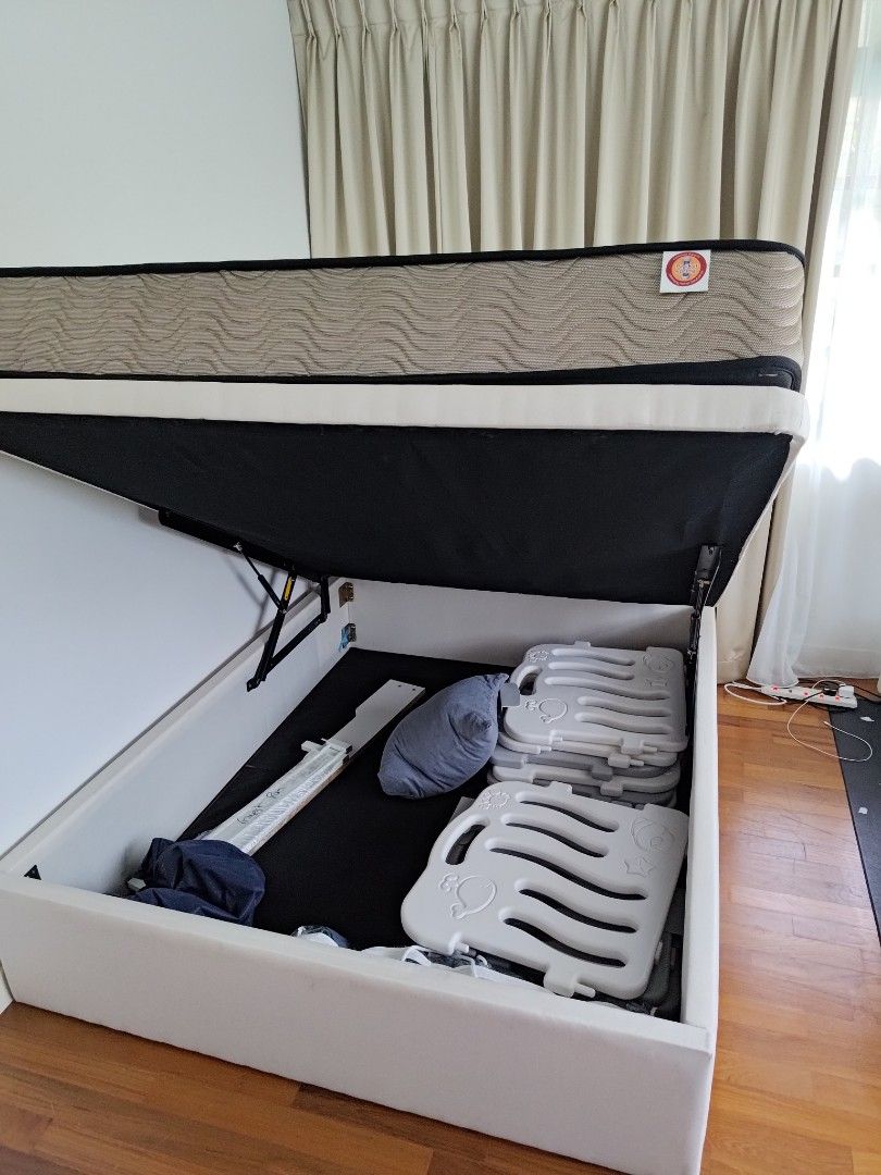 Storage Bed with Unused Mattress, Furniture & Home Living, Furniture
