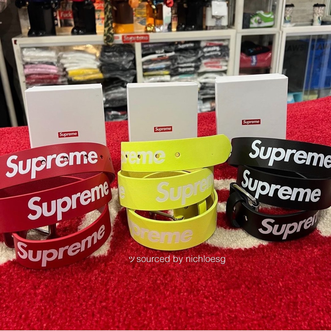 SUPREME REPEAT LEATHER BELT, Men's Fashion, Watches & Accessories