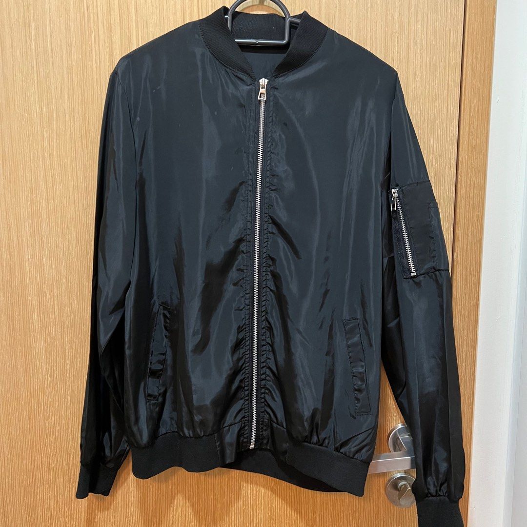 Thin Black Bomber Jacket