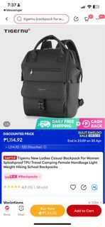 Tigernu black laptop school bag backpack