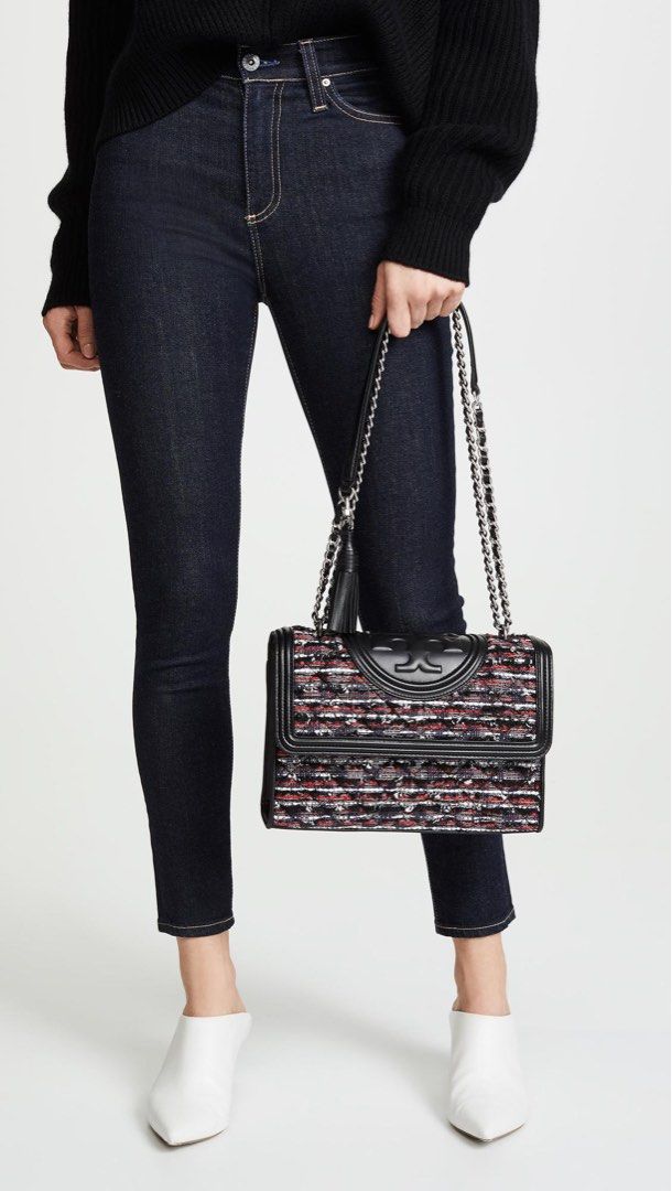 Tory Burch Fleming Tweed Convertible Shoulder Bag