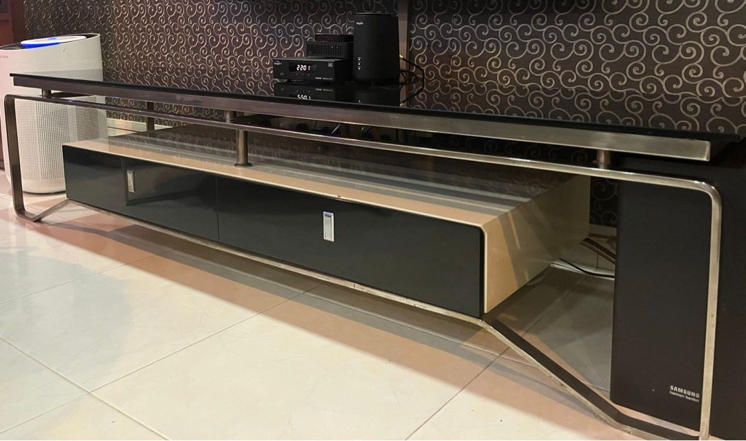 Tv console glass top, Furniture & Home Living, Furniture, TV Consoles