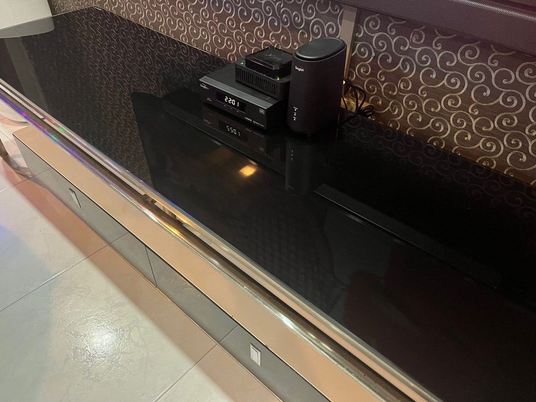 Tv console glass top, Furniture & Home Living, Furniture, TV Consoles