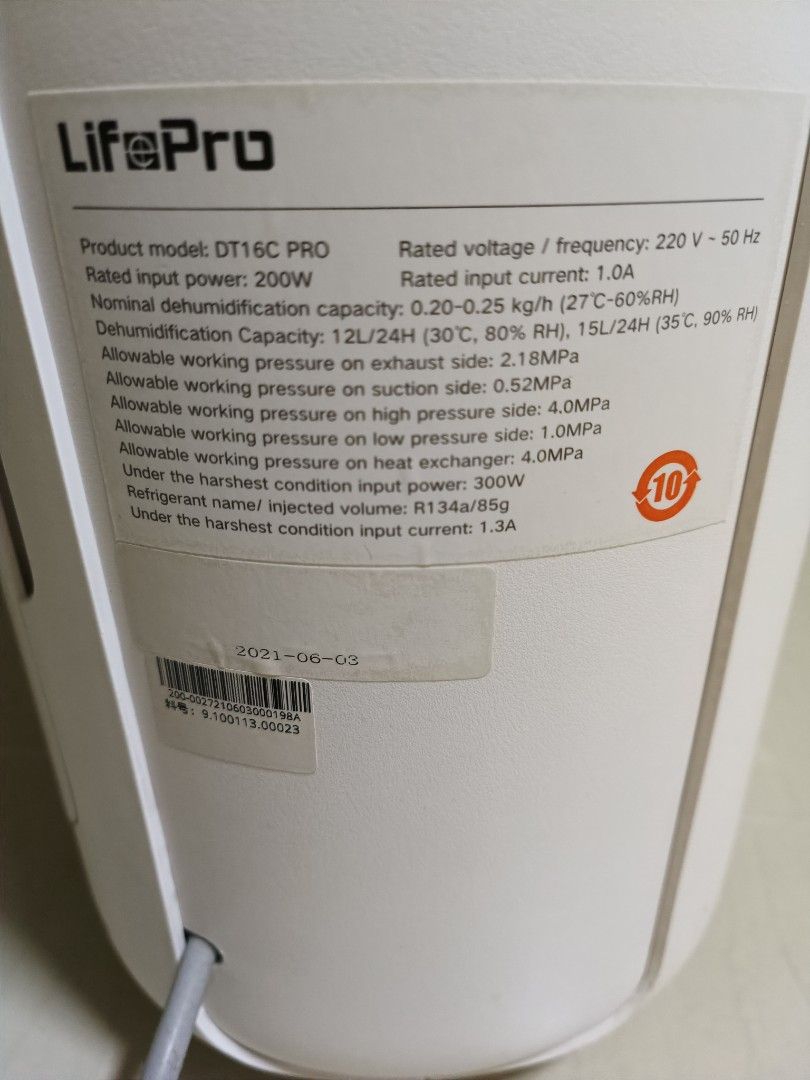 Used Lifepro 12L dehumidifier for sale, TV & Home Appliances, Air