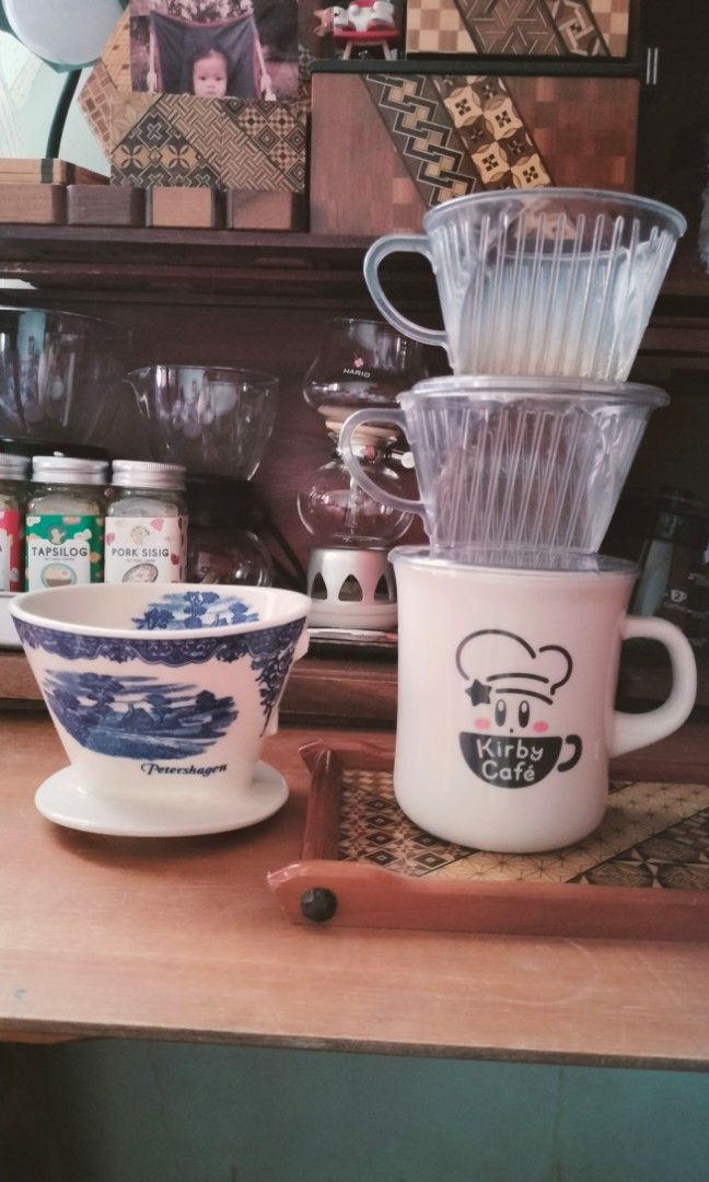 Vintage Melitta Dripper & Kinto ceramic cup (Category: Coffee & Tea Tableware) located in San Fernando. Submitted by jaimeeyandoc (Listing ID 1228985972, Image 1). Description: Vintage Melitta coffee dripper & Kinto Ceramic Cup Honest issue Melitta Dripper: broken handle but chamber is still in good condition. Kinto Mug all in good condition. with free 2 Kalita Plastic dripper 1,000 negotiable for sure buyers Pm for more details Payment and Shipp