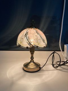 Vintage Tulip Stained Glass Table Lamp