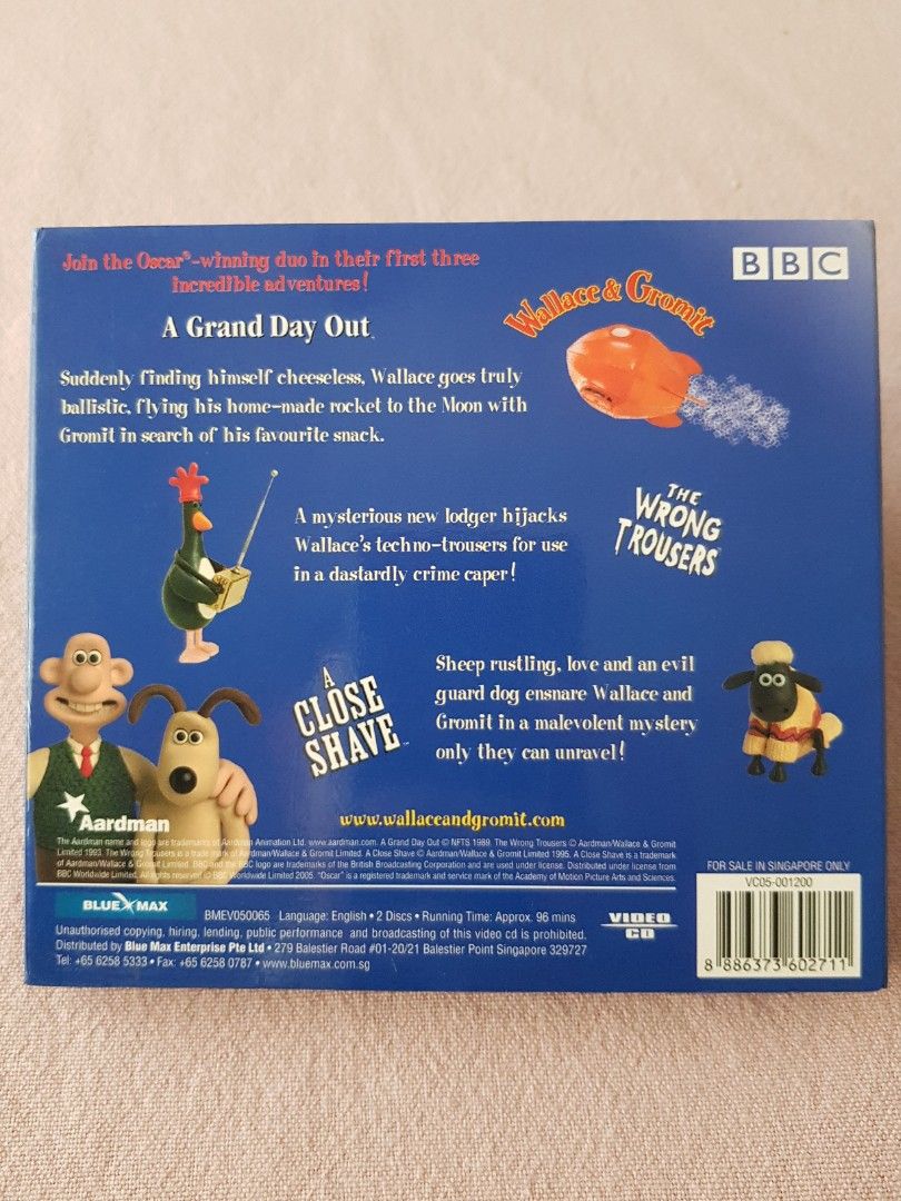 CCK BBC Aardman Wallace & Gromit 3 Cracking Adventures! VCD, Hobbies