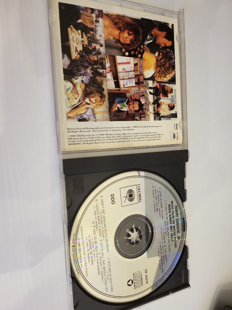 When Harry Met Sally OST (Category: Vinyls) located in Taguig. Submitted by market2088 (Listing ID 1229010192, Image 3). Description: 💿 WHEN HARRY MET SALLY… ORIGINAL SOUNDTRACK CD Classic soundtrack from the iconic When Harry Met Sally… 🎬❤️ 🎙️ Featuring Harry Connick Jr. 💿 Original Columbia/CBS CD 🏷️ Catalog No. CK 45319 🎶 Includes classic jazz standards from the film 📀 Disc + original jewel case & inserts ✨ Great collectible for movie, j