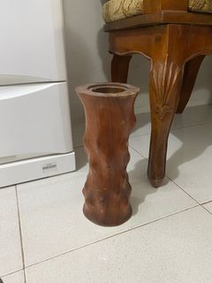 wood flower vase