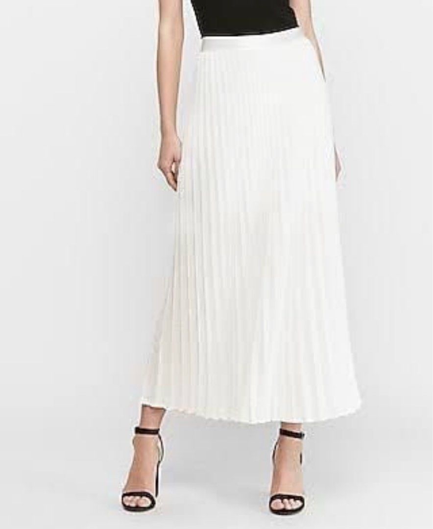 Zara Pleated White Skirt