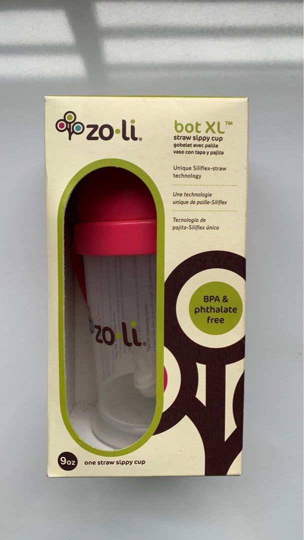 Zoli straw sippy cup 9oz pink color, Babies & Kids, Nursing & Feeding