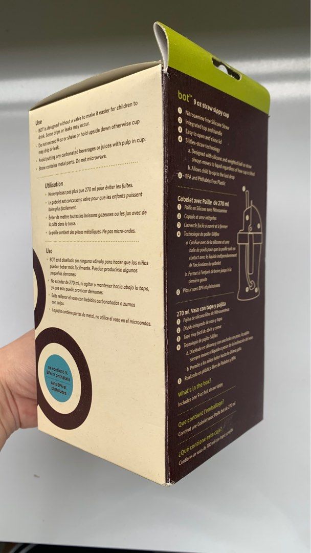 Zoli straw sippy cup 9oz pink color, Babies & Kids, Nursing & Feeding