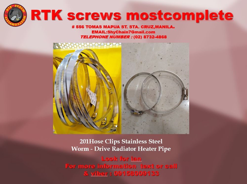 201Hose Clips Stainless Steel Worm - Drive Radiator Heater Pipe 250 ...